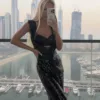 Платье макси с открытым лифом